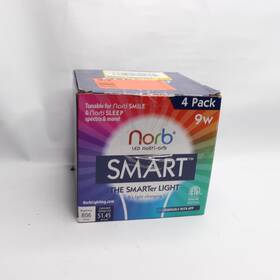 904793 Norb 4-pk Led Smart Light Bulb Rgbw-cct A19 2650-5000k 9w Eqv