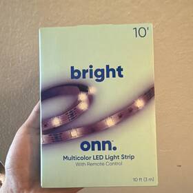 100142679 Onn. Multicolor Led Light Strip Remote Control 10 Ft 90 Leds 4 Modes