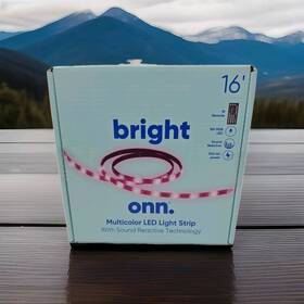 Onn 681131414883 Bright Onn. Multicolor Led Light Strip 16ft W Sound Reactive Technology Ir Remote