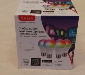 Orein 798107388748 Matter Smart Light Bulbs Reliable Wifi Bulb With A19 E26 Led