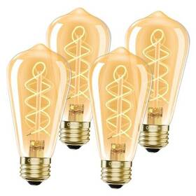 St64-4 Owilukie E26 Led Bulb 4w Equivalent 40 Watt Vintage Edison Amber 4w-2200k 4pcs