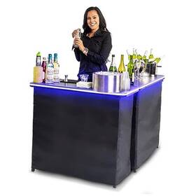 P&p Imports Llc 815898029480 Gobar Portable Double Bar Table Set With Multi-color Led Lights - Mobile