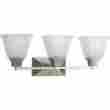 P2743-09 Progress Lighting 3-light Bath Fixture With Square Etched Glass And Can 785247154180
