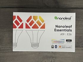 Pack Of 3 Bulbs Nanoleaf Essentials A19 E26 Smart Led Bulb Works With Apple H