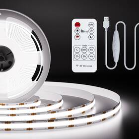 Pautix Ves4497 5v Usb Cob Led Strip 6.56ft/6000k In-line Dimmer Rf Remote 6000k