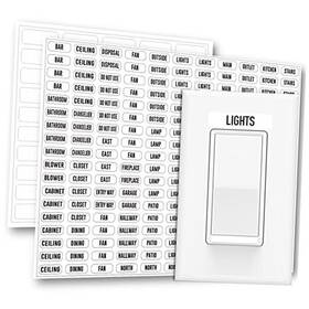 Switch01 Penguinplanner Premium Light Switch Label Sticker Clear Transparent With Text. Standard Pack