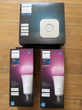 000008719514291355 Philips 2 Phillips Hue 100w White And Color Lights Plus 1 Bridge