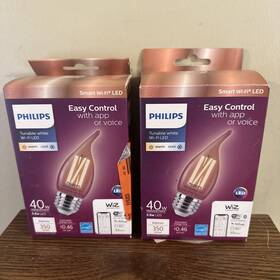 Philips 046677567262 Lot Of 2 Smart Bulb Led 40w Dimmable Wi-fi Wiz Connected Light