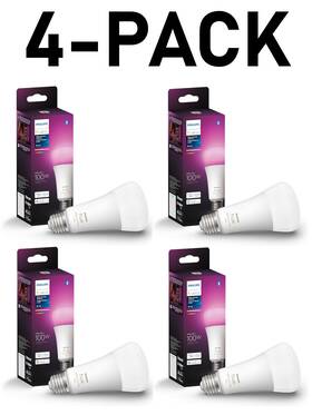 100wa21 Philips Hue 100w A21 Led Bulb - Color Ambiance 1600lm E26 4 Pack