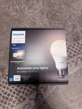 212-25-007 Philips Hue White Led Wireless Starter Kit With 2 Bulbs Hub App Control