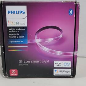 555337 Philips Hue Lightstrip Plus 80in White Color Ambiance Led Smart Bluetooth Alexa