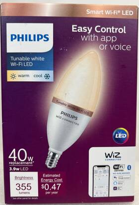 Philips 562447 Wiz 40w Tunable White Wi-fi Led Bulb E12 -free S/h