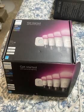 563296 Philips Hue A19 75w Equivalent Dimmable Led Smart Bulb Starter Kit 3