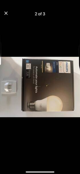 698-86-073 Philips Hue White Led Wireless Starter Kit 2 Bulbs App Control Hub Included