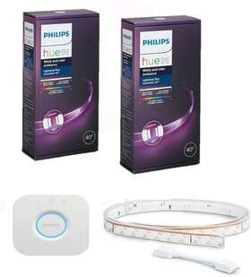 458471 Philips 800540 2 Hue White And Color Ambiance Lightstrip Plusft Smart Hub