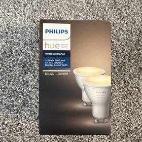 Gu10 Philips 929001257704 Hue Led Smart Bulb White Ambiance 2-pack