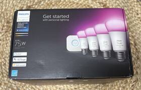 9290024649 Philips Hue White And Color Starter Kit E26 A19 1100lm Bridge 4 Bulbs