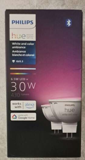 9290035755 Philips Hue 30-watt Equivalent Color /white Mr16 Led Smart Light Bulb 2-pack
