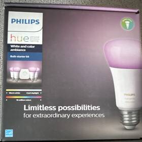 Philips A60/a19 Hue White And Color Ambiance Starter Kit 4 A19 Bulbs No Bridge