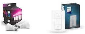 Philips Hue 313050516569 Smart Lighting Bundle With Color Bulbs And Dimmer Switch 60w