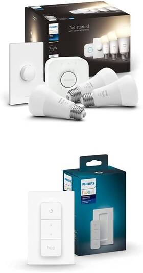 Philips Hue 313112137183 White 75w 1100lm Smart Button Starter Kit Dimmer Switch