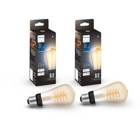 R2563585 Philips Hue Smart 40w St19 Filament Led Bulb - White Ambiance Warm-to-cool Wh
