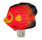 Pn-278 Zeckos Red Tropical Fish Shaped Porcelain Night Light