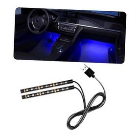 Povtii Povtii-1956cs Car Led Strip Light 24 Rgb Auto Under Dash Interior Usb Blue