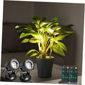 Prideast Spotlight-3w 2p Led Spot Lights Indoor Dimmable Accent Lighting Uplights With Remote 7.5 2 Pack