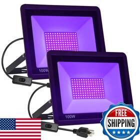 B0dgpn2z4f Qiyeka 2 Pack 100w Led Black Lights Flood Blacklight Plug Ip66 Waterproof