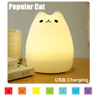 Qwq1397377 Colors Usb Silicone Cat Led Night Light Soft Cartoon Baby