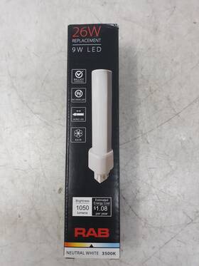 Plc-9-h-835-dir Rab 9w Led 1050 Lumens Neutral White 3500k G24q Bulb