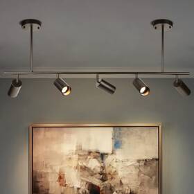 Rennnsan 721805622227 5-light Modern Farmhouse Linear Swivel Track Lighting