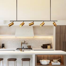 Rennnsan 721805622234 5-light Modern Farmhouse Linear Swivel Track Lighting Spotlight For Kitchen