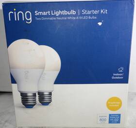 5at3x3 Ring Smart Led Light Bulb Starter Kit 2 Pack A19 60w Equivalent With Bridge