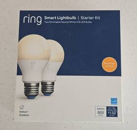 80211bg Ring A19 Smart Led Bulb Starter Kit 2-pack Wi-fi 800lm 8.5w Dimmable With Bridge