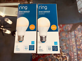 5at153 Ring A19 800 Lumens Smart Lighbulb Pair 2 Bulbs Lightbulbs Works With Alexa