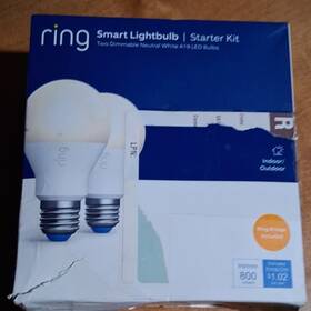 B08kjn1q25 Ring Smart Lightbulb Kit 2 Dimmable A19 Led Neutral White Indoor/outdoor Bridge