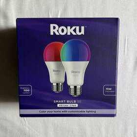 Roku 829610006383 Smart Light Bulbs Color 2-packs - Dimmable A19 Lightbulbs 12w Js