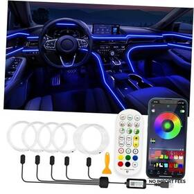 Samgchi 768274757265 Usb Car Led Lights Interior Strip With App And Rf Remote 276 Inches