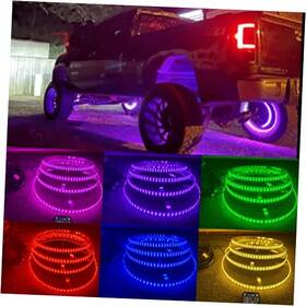 17.5rgb-doubleraw Sando Tech 4pcs 17.5 Rgb Changing Double Row Led Wheel Light Color Shift For