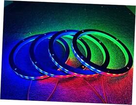 Sando Tech 711691044555 Pcs 8 Inch Car Led Speaker Decorative Light Kit Dream Color Chasing Flow Series 4