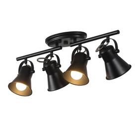 Seeblen B0bfhfmfmj 4-light Track Lighting Kit Directional Ceiling Light Industrial Black
