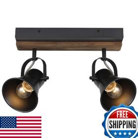 B0cmsr7t9l Seeblen 2-light Adjustable Track Lighting Fixture Industrial Black Ceiling/wall