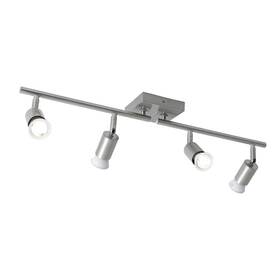 B0fxtzdjtm Seeblen 4-light Nickel Track Lighting Kit Adjustable Gu10 Ceiling Spotlight