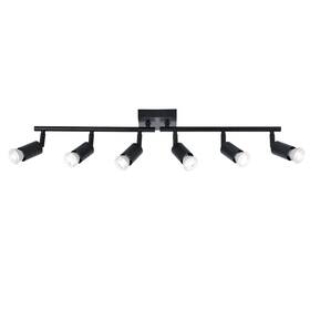 B0fxwhw4y6 Seeblen 6-light Kitchen Track Lighting Black Adjustable Gu10 Ceiling Ligh