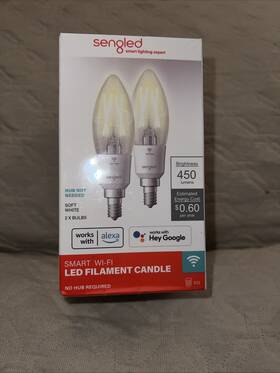 Sengled 840696104534 2 Pack Smart Wifi Led Filament Candle Total 4 Bulbs