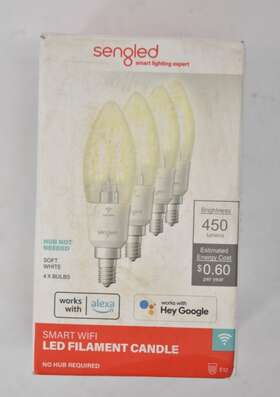 W1e-nc1 Sengled Smart Light Bulbs Wifi Candelabra Led Edison Vintage 4 Pack