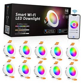 Sf-zntd-5w-10p Sf-zntd-5w-6p 10 Pack 2 Inch Smart Recessed Lighting Wifi Led Downlight 120v Dimmable