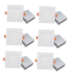Rd4f9 Shenzhen Kakawin Enterprise Co. Ltd 3000k 4 Inch 120v Ic Rated Led Recessed Low Square 4in 9w 6 Pack Warm White